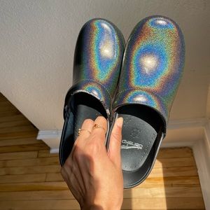 Holographic Dansko Clogs